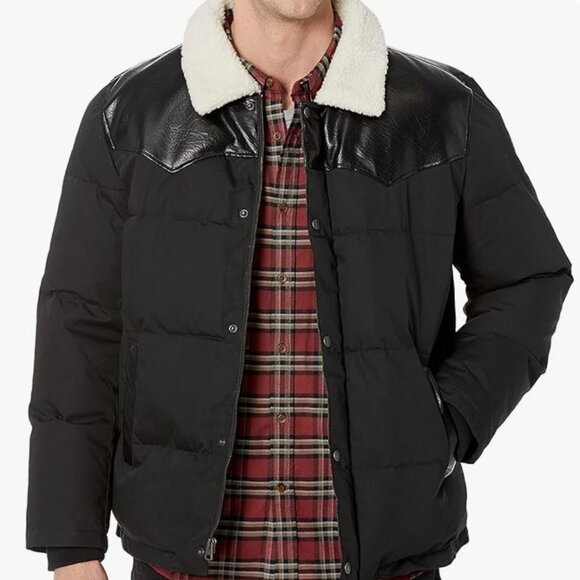 LEVI'S MENS NWOT SZ LG OUT WEST MIXED MEDIA PUFFER JACKET - Picture 1 of 6
